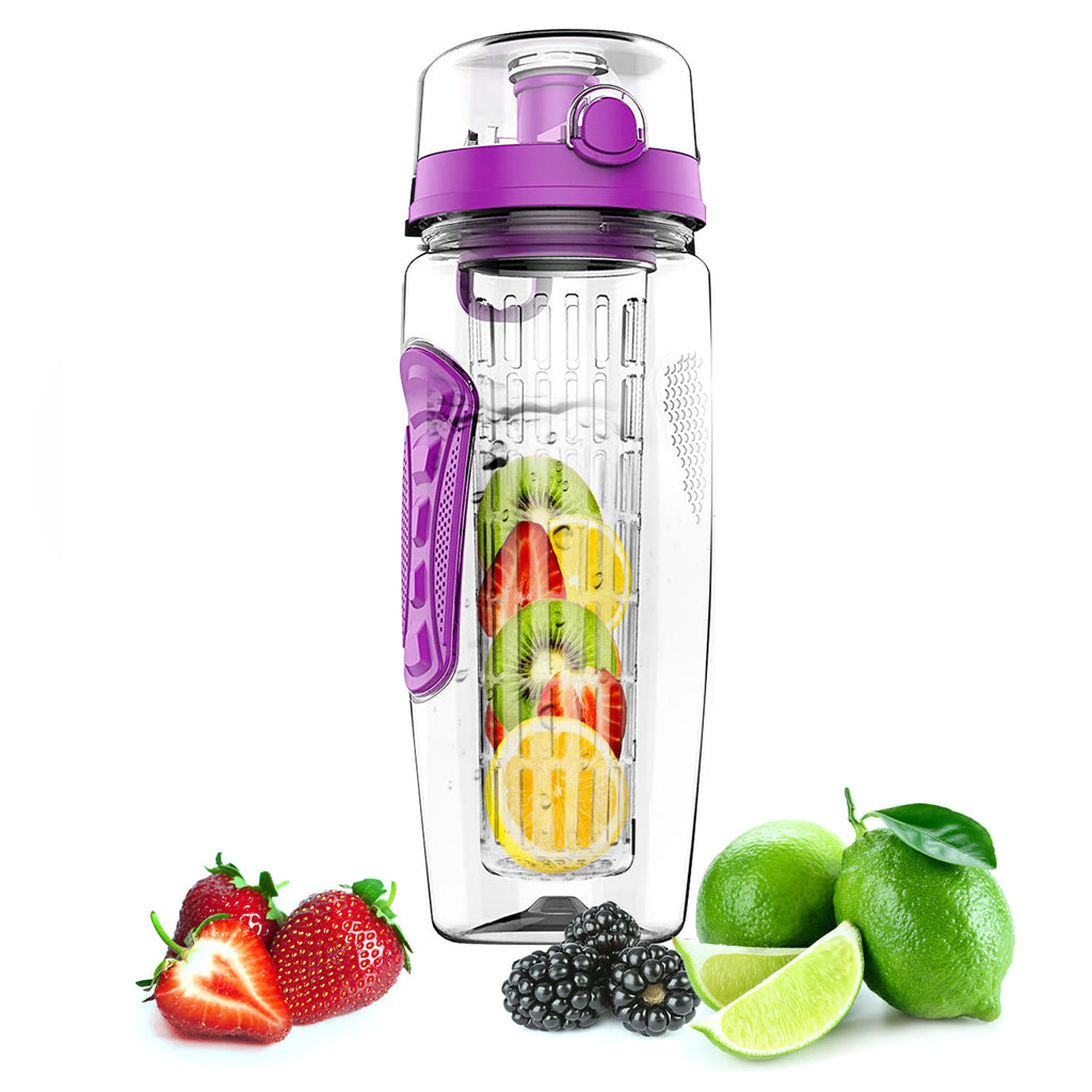 3 Color Options - 1Pc Fruit Infuser Water Bottle For Sport And Outdoor 32OZ Juice Shaker Sport With Flip Top Lid Anti-Slip Grips For Office Home Sport Running Walking Hiking - Image 4