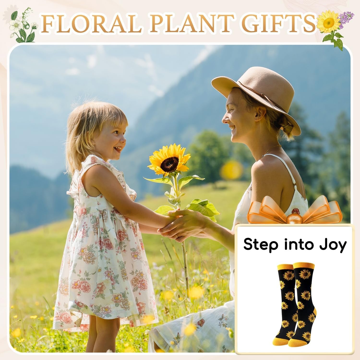Plant Gifts - Stawberry Banana Pickle Cherry Sunflower Socks for Women