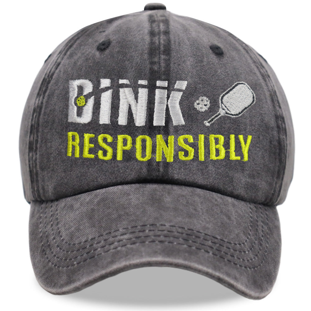 Pickleball Hat For Men Women, Adjustable Embroidered Wash Cotton Baseball Cap - Image 5