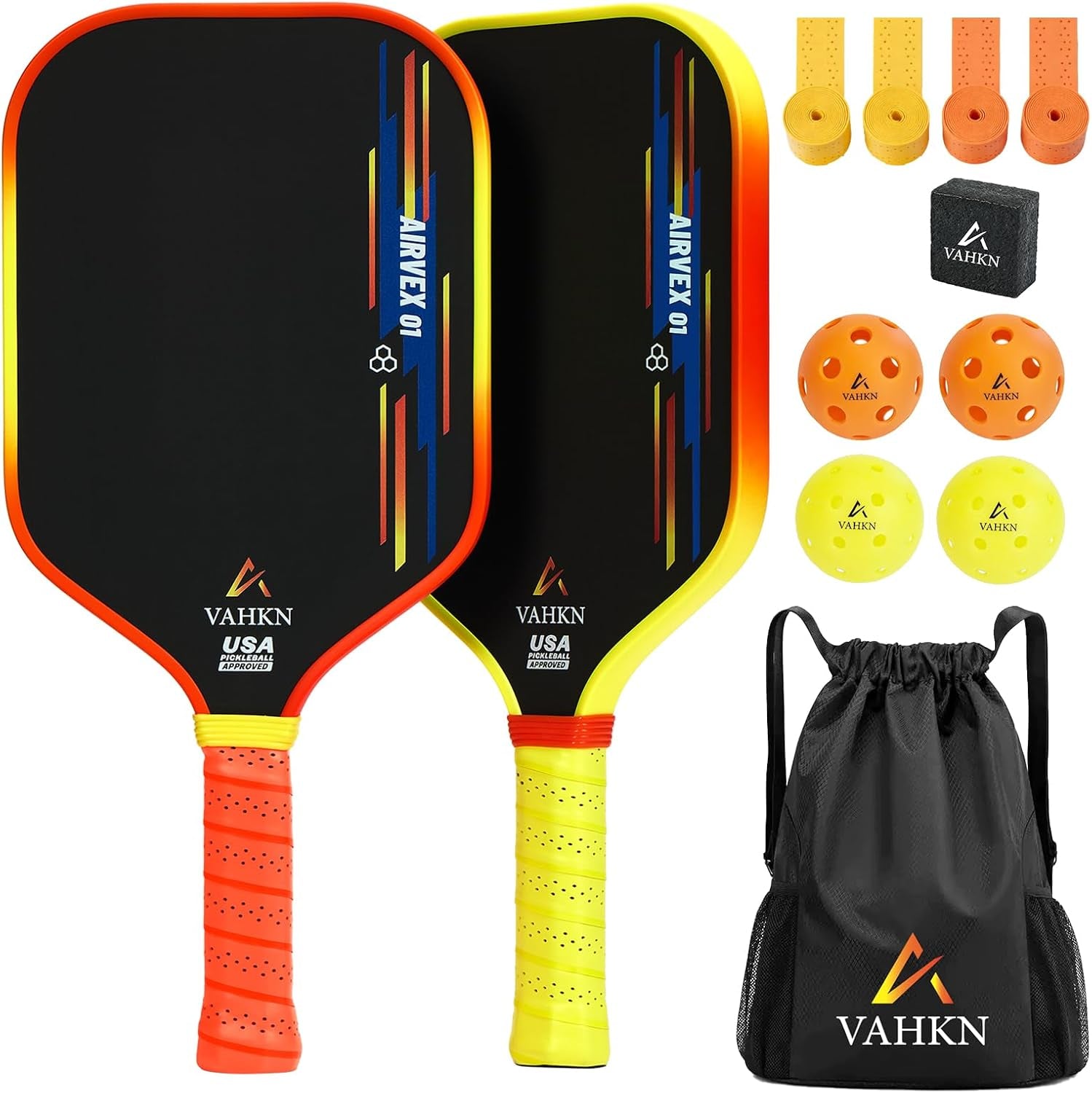 Pickleball Paddles |16MM Carbon Fiber Pickleball Paddle | High-Spin Textured Surface & Vibrant Gradient Edge | USAPA Approved Racket for Ultimate Power,Control & Precision
