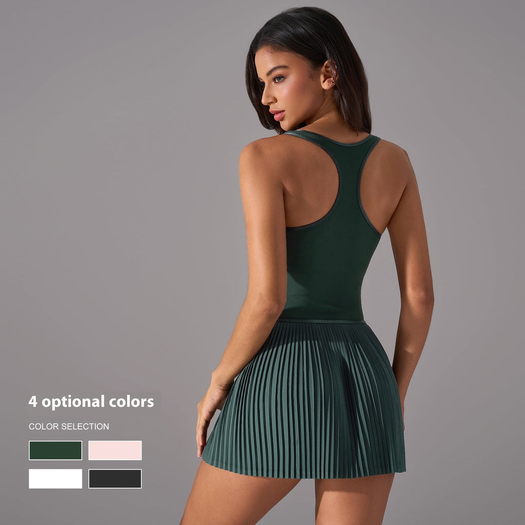 Court Queen Tennis Dress with Built-in Bra & Shorts