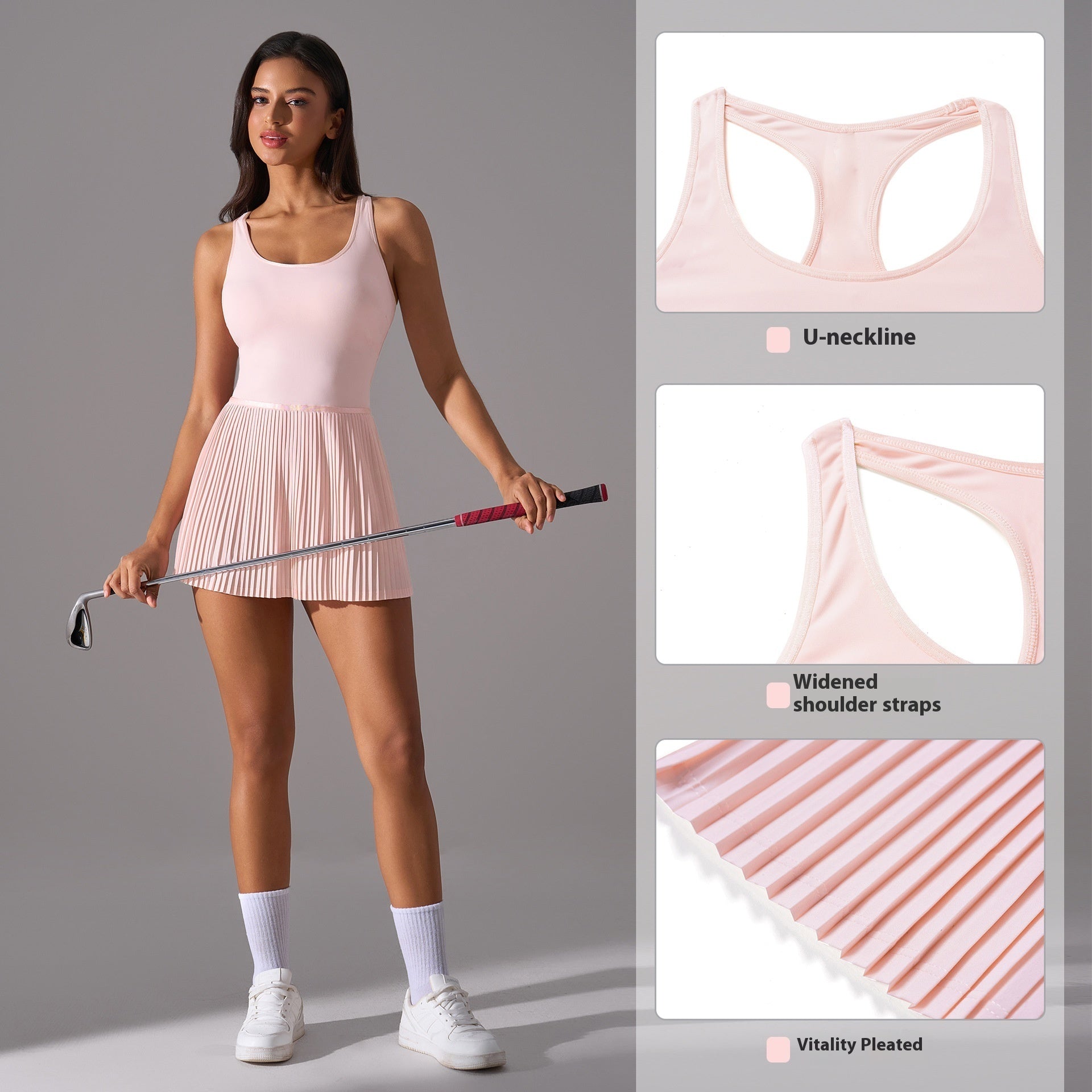 GearPickle™ Court Queen Tennis Dress (Built-in Bra)