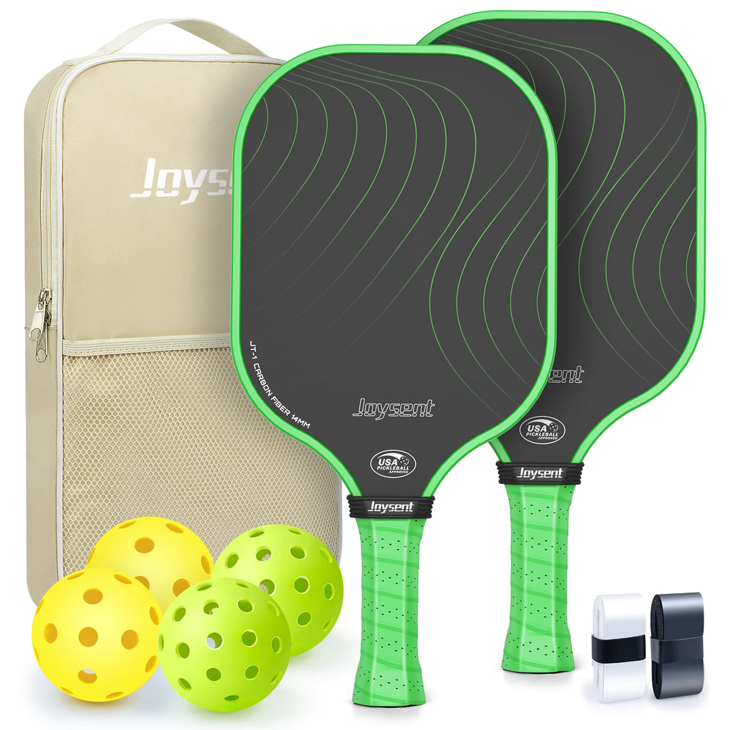 Joysent USAPA Pickleball Paddle Set T300 Carbon Fiber PP Honeycomb 14mm Ultralight Pickleball Racket For Beginner Men Women
