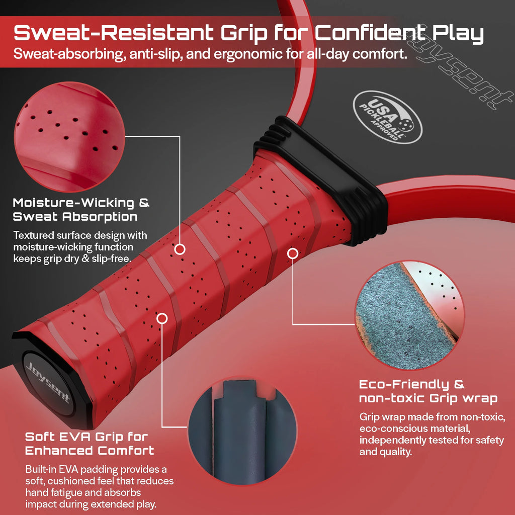 Joysent Pickleball Paddle Set, T300 Carbon Fiber Paddles with PP Honeycomb Core for Beginners