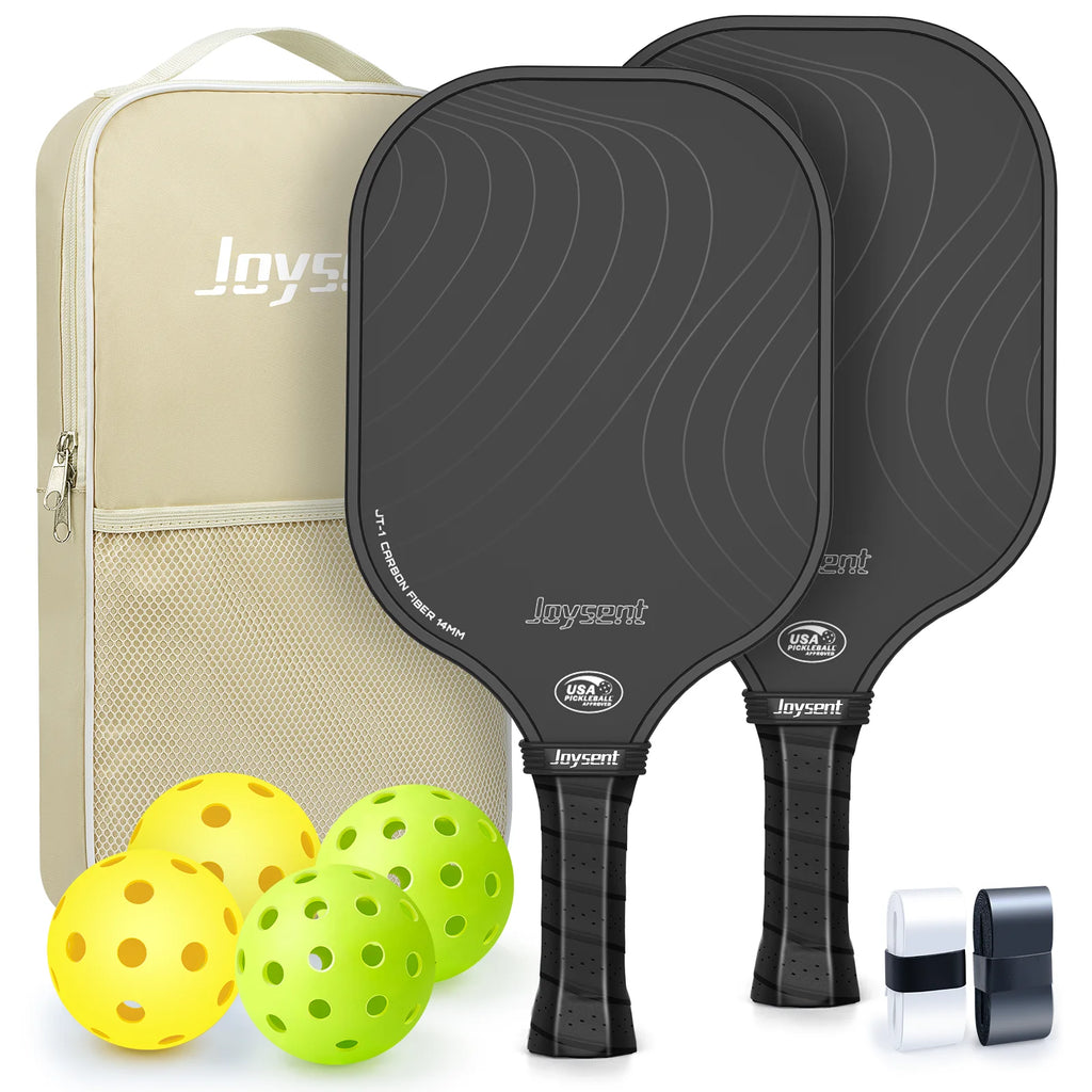 Joysent Pickleball Paddle Set, T300 Carbon Fiber Paddles with PP Honeycomb Core for Beginners