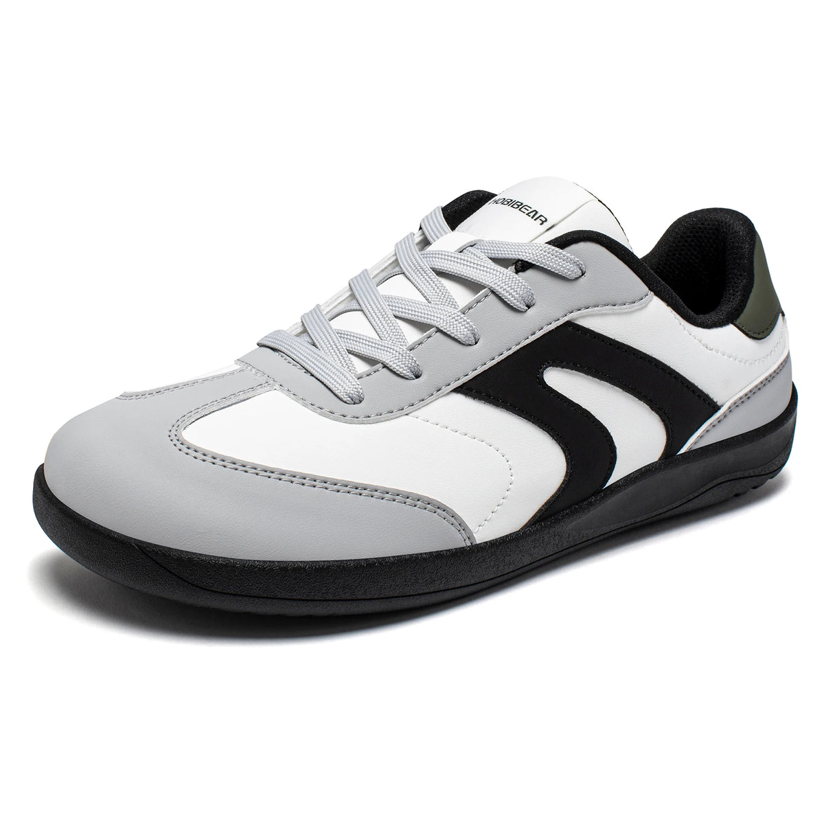 HOBIBEAR Wide Toe Shoes Unisex Artificial Leather Barefoot Sneakers Casual Retro Zero Drop Shoes for Women Men