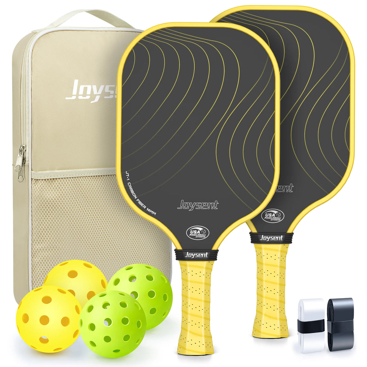 Joysent USAPA Pickleball Paddle Set T300 Carbon Fiber PP Honeycomb 14mm Ultralight Pickleball Racket For Beginner Men Women
