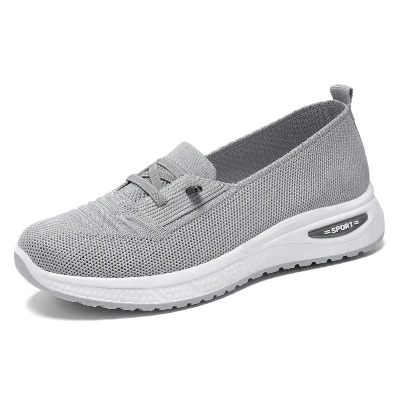 Women's Breathable Casual Sports Shoes - Lightweight Mesh Low-Heel Sneakers for Walking and Everyday Comfort