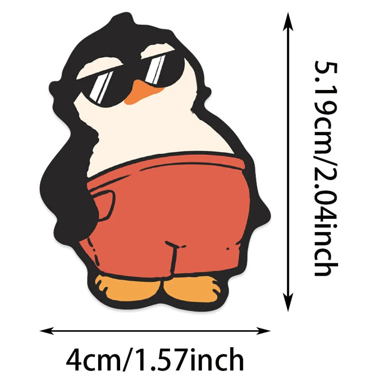 Cute Pingu Stickers 50 Pack - Waterproof DIY Decals for Phone Laptop Skateboard Luggage