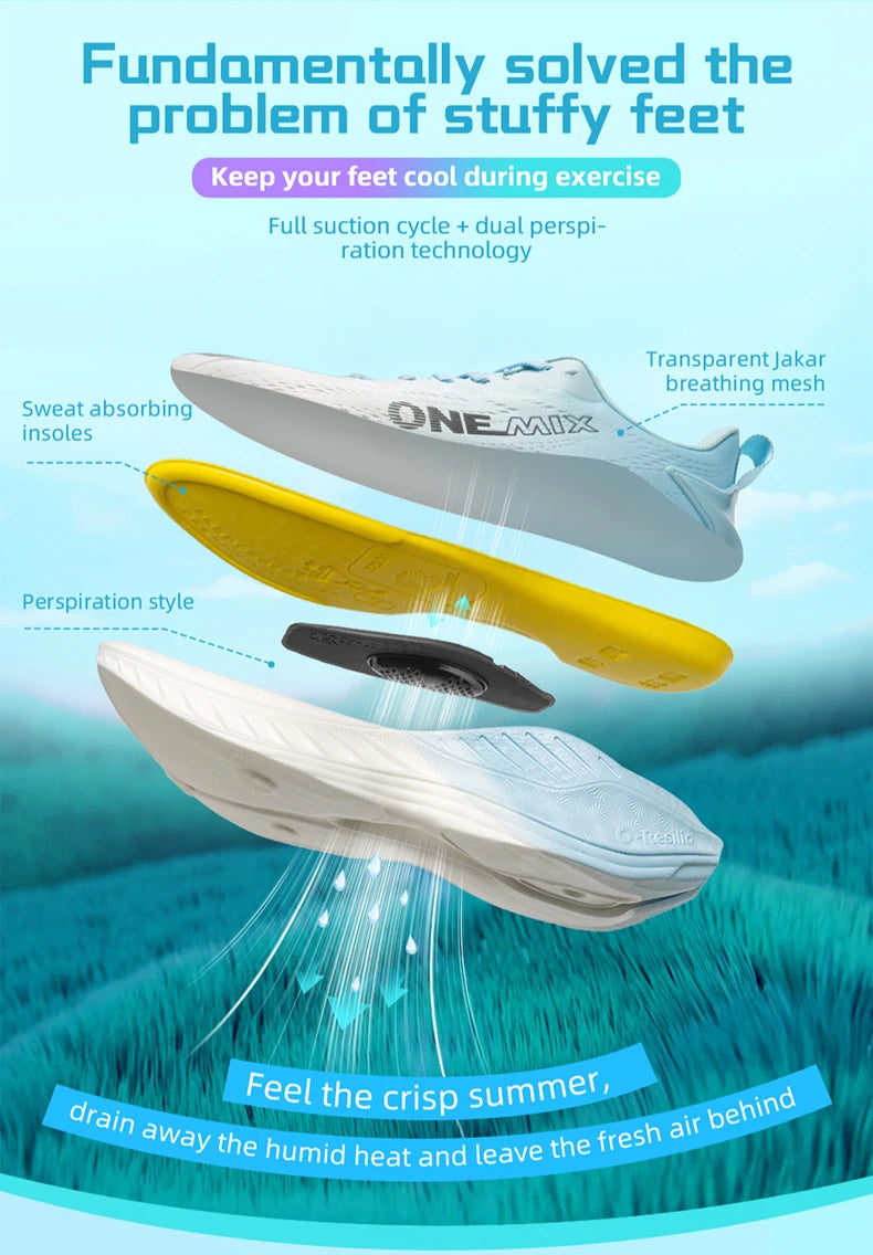 ONEMIX Breathable Running Shoes - Lightweight Cushion Sneakers for Gym, Jogging and Outdoor Sports, EU 35-47