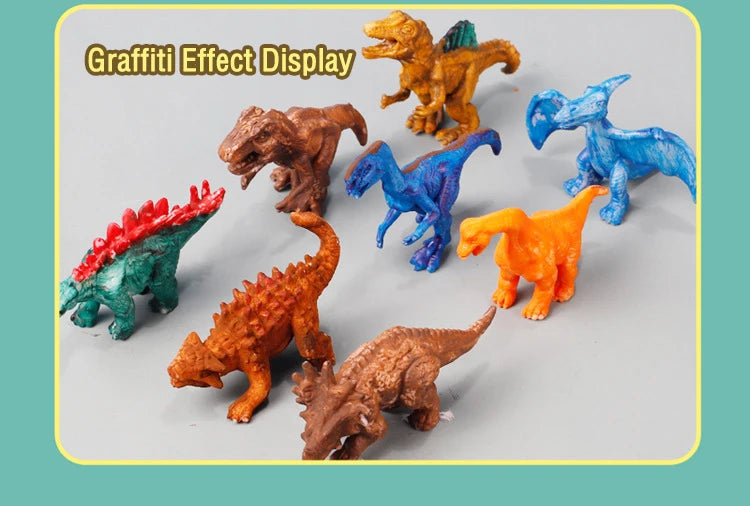 DIY Dinosaur Painting Kit for Kids - Unpainted Blank Model Toys 6 or 8 Pieces Ages 3+