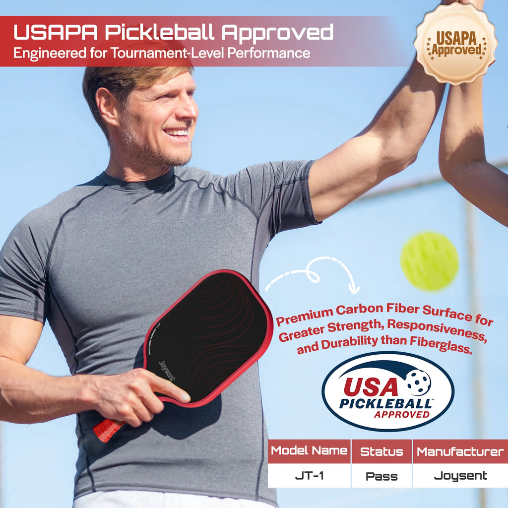 Joysent Pickleball Paddle Set, T300 Carbon Fiber Paddles with PP Honeycomb Core for Beginners