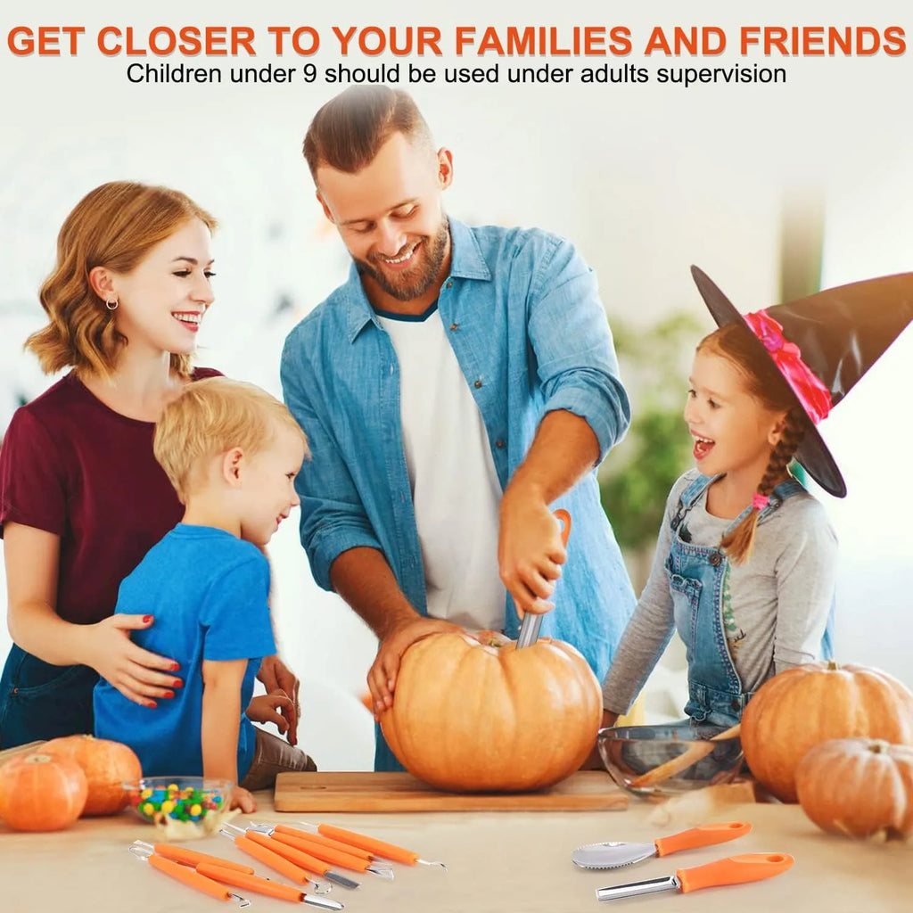 13-Piece Halloween Pumpkin Carving Kit - Stainless Steel Sculpting and Cutting Tools