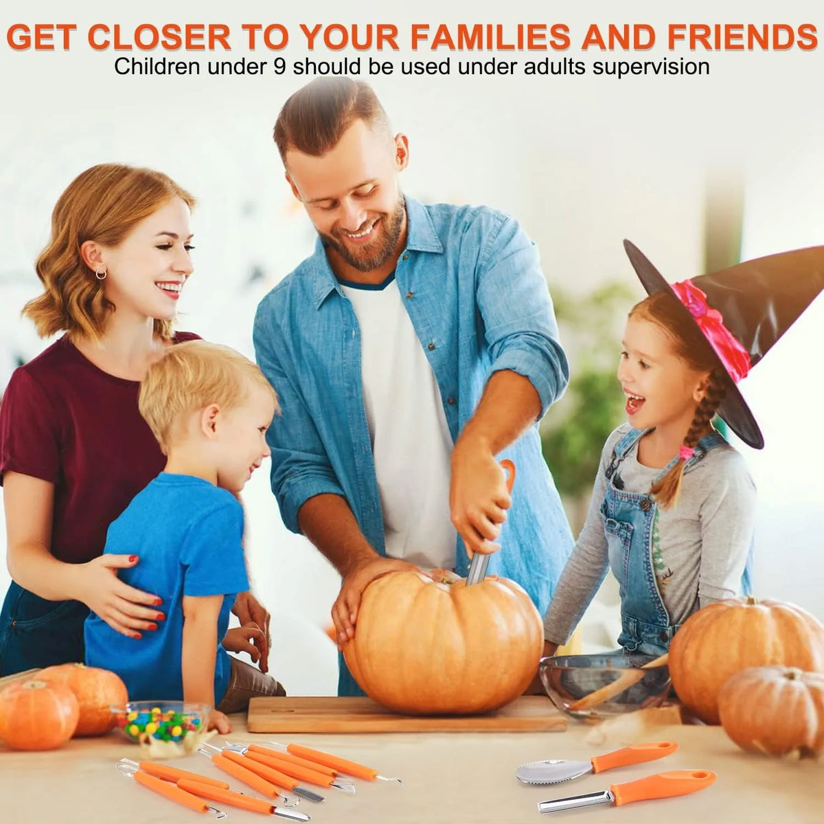 13-Piece Halloween Pumpkin Carving Kit - Stainless Steel Sculpting and Cutting Tools