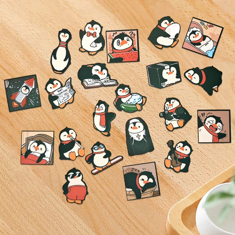 Cute Pingu Stickers 50 Pack - Waterproof DIY Decals for Phone Laptop Skateboard Luggage