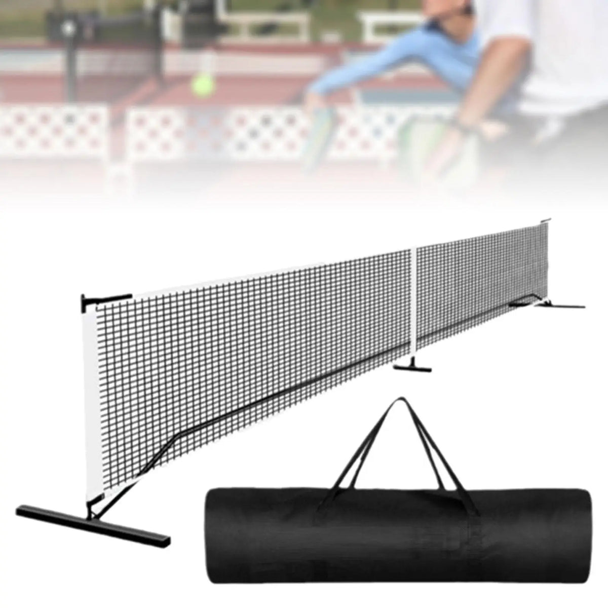 Portable Pickleball Net System, 22 Ft Metal Frame with Carrying Bag