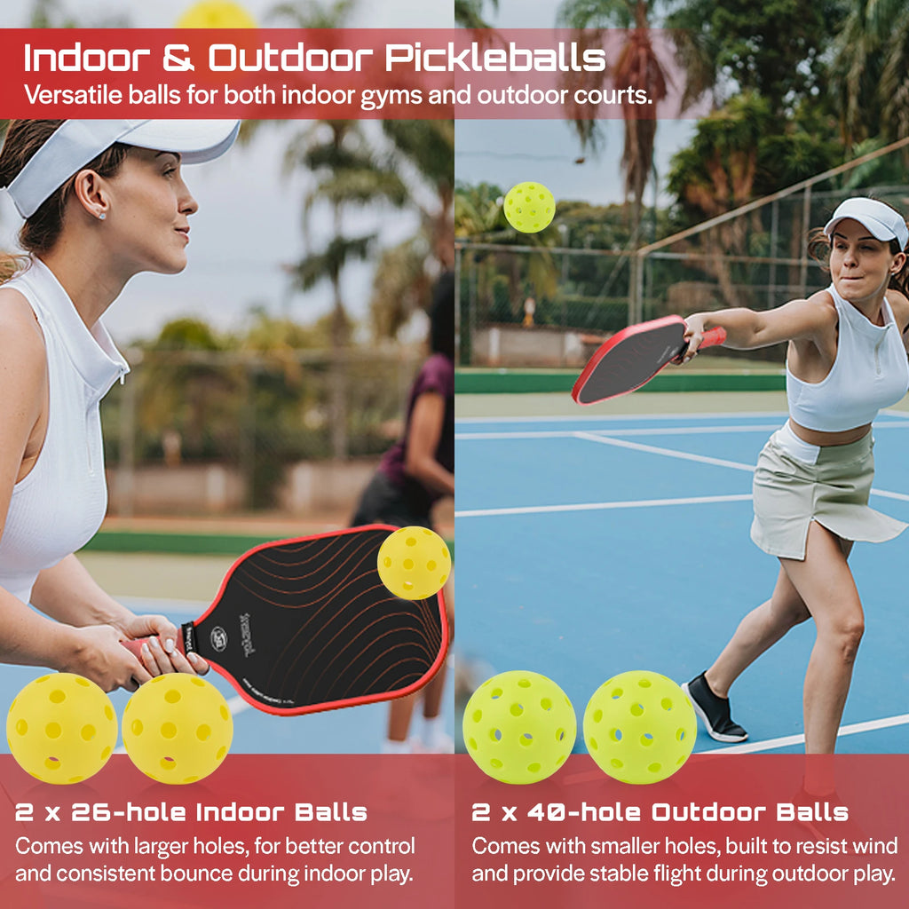 Joysent Pickleball Paddle Set, T300 Carbon Fiber Paddles with PP Honeycomb Core for Beginners