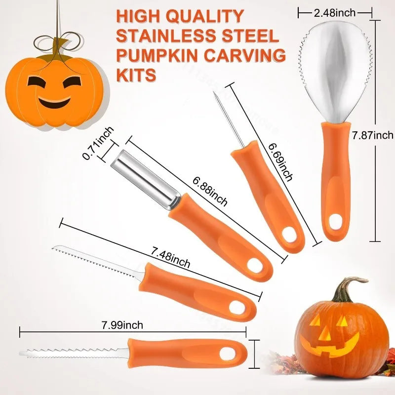 13-Piece Halloween Pumpkin Carving Kit - Stainless Steel Sculpting and Cutting Tools