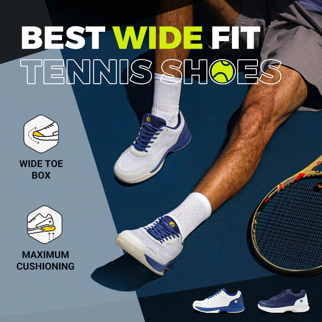FitVille Extra Wide Pickleball Shoes – All Court Athletic Sneakers with Arch Support