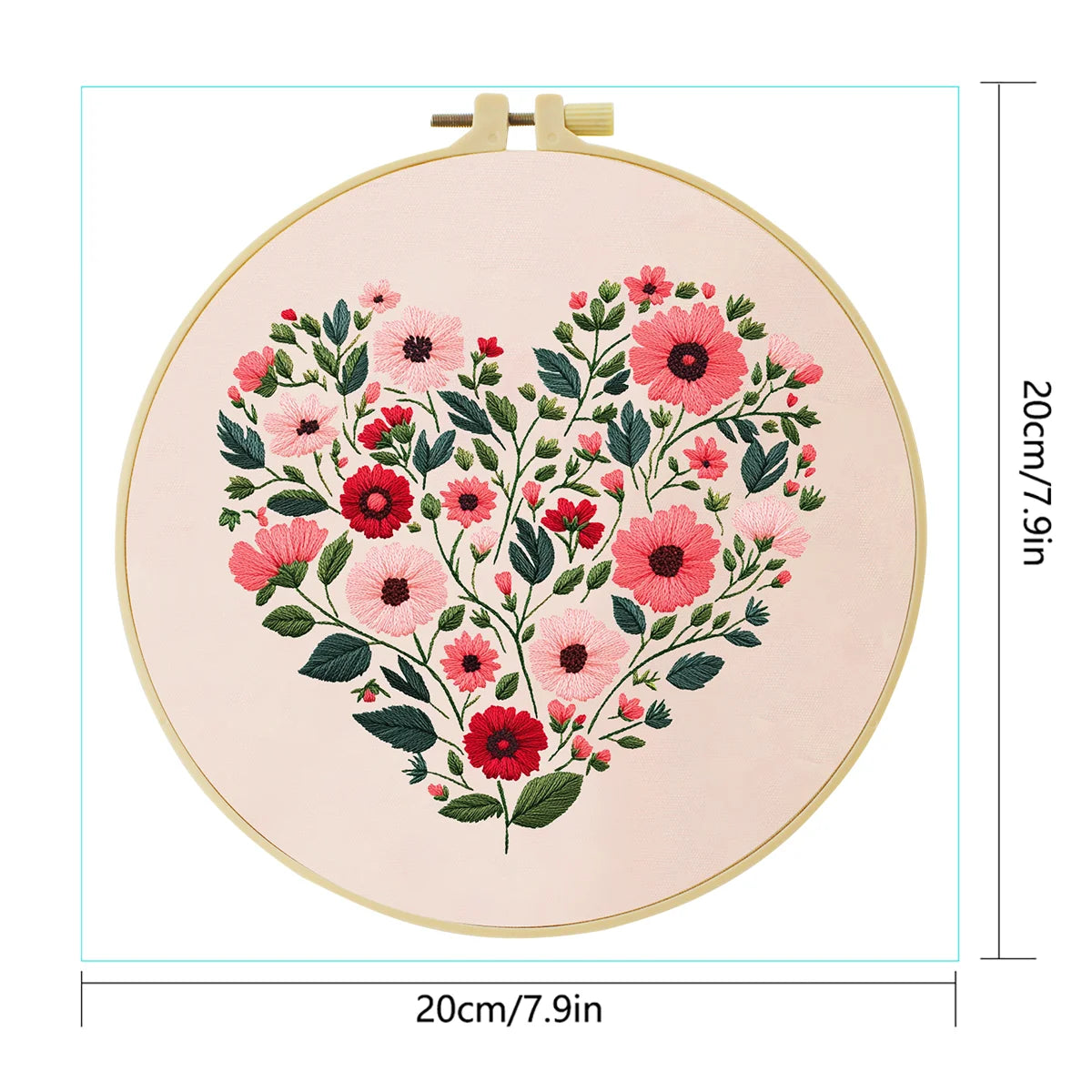 Flowers Embroidery Beginner Kit - DIY Cross Stitch Set for Home Decor and Sewing Craft