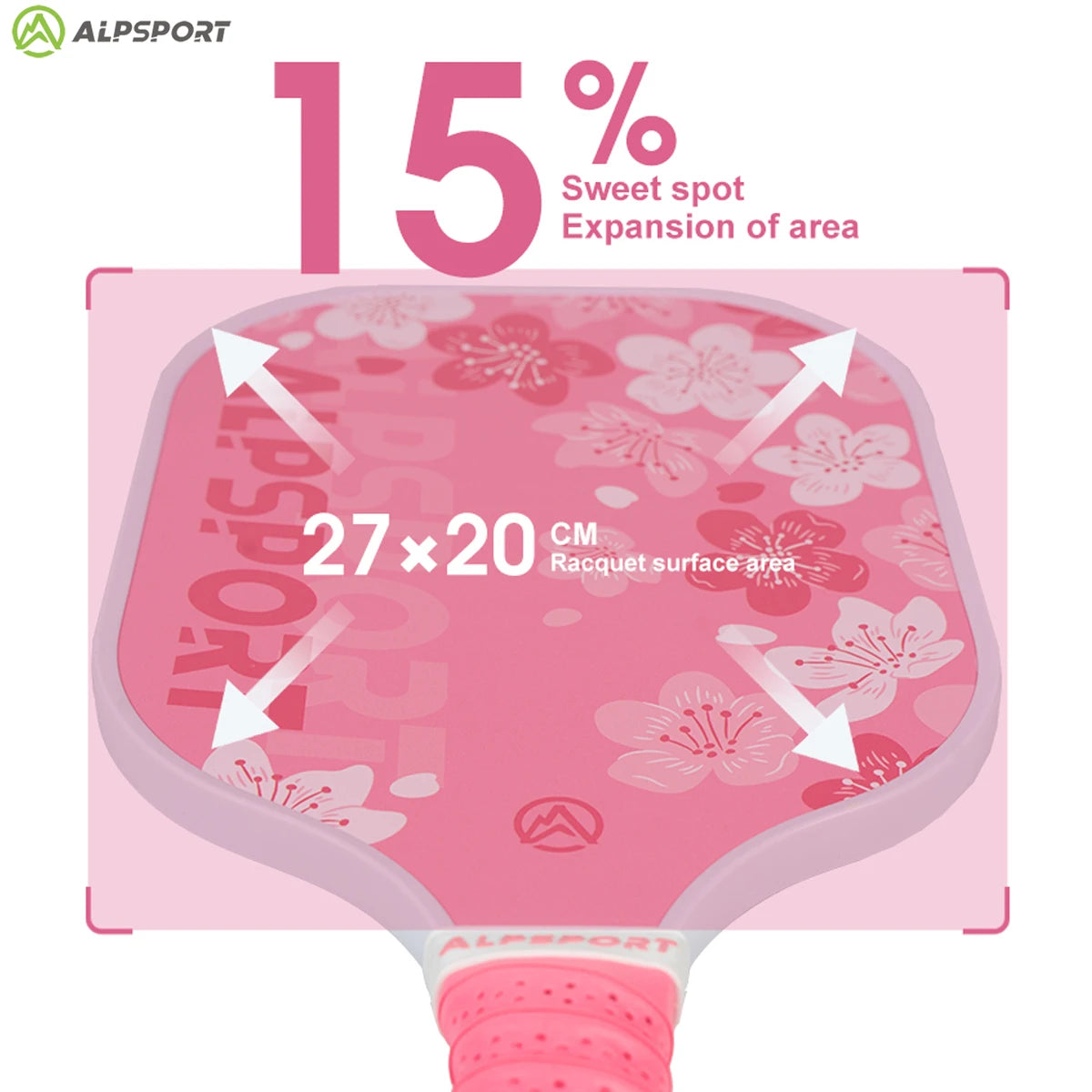 Pink Pickleball Paddle for Women, ALPSPORT Sakura Unibody T700 Carbon Fiber Paddle Set with Free Ball