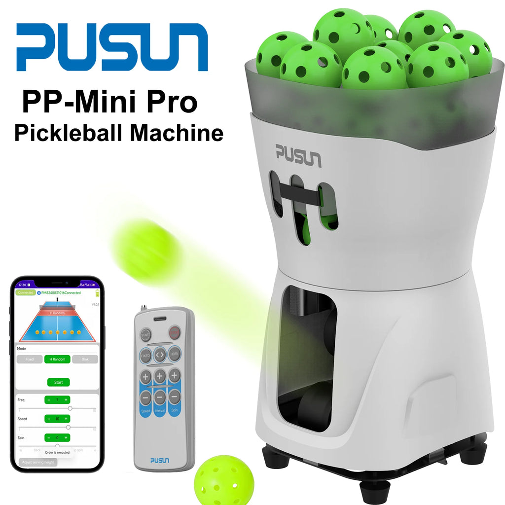 PUSUN PP-Mini Pro Pickleball Machine with App & Remote Control