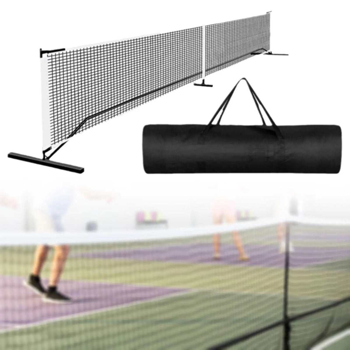 Portable Pickleball Net System, 22 Ft Metal Frame with Carrying Bag