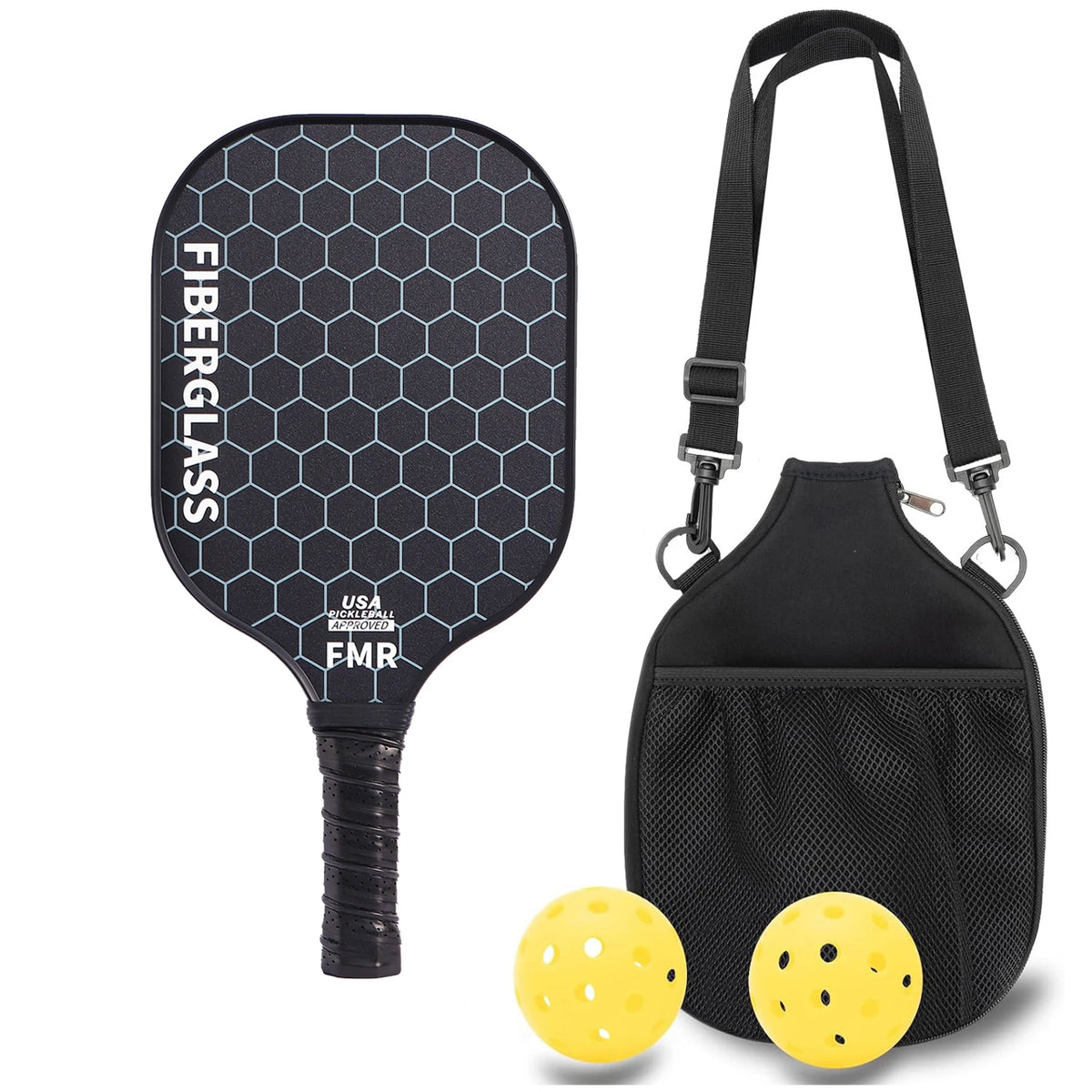 Carbon Fiber Hybrid Pickleball Paddle Set of 2 with Bag