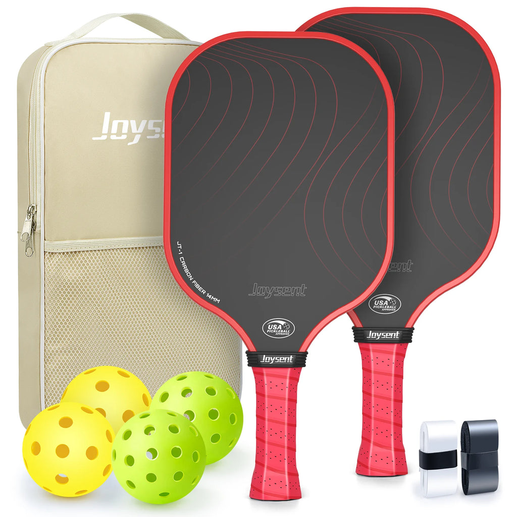 Joysent Pickleball Paddle Set, T300 Carbon Fiber Paddles with PP Honeycomb Core for Beginners