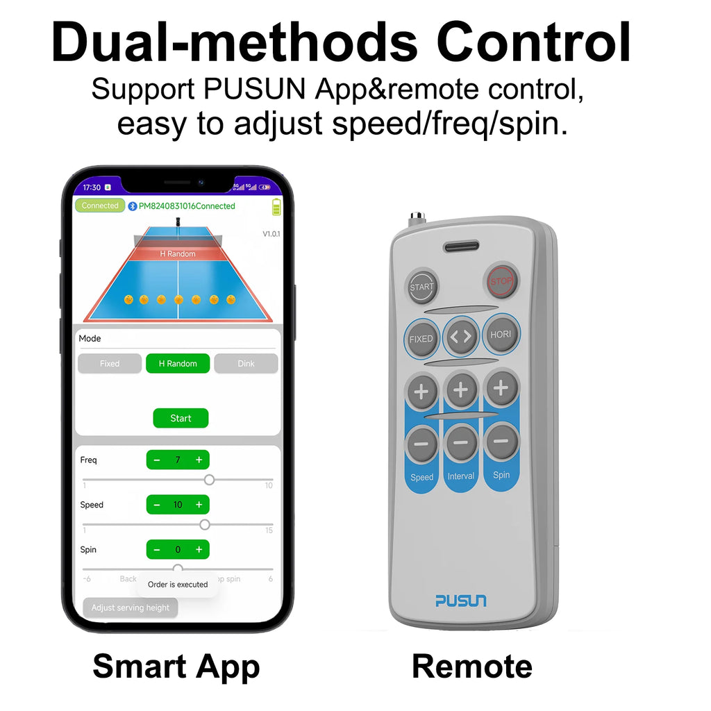 PUSUN PP-Mini Pro Pickleball Machine with App & Remote Control