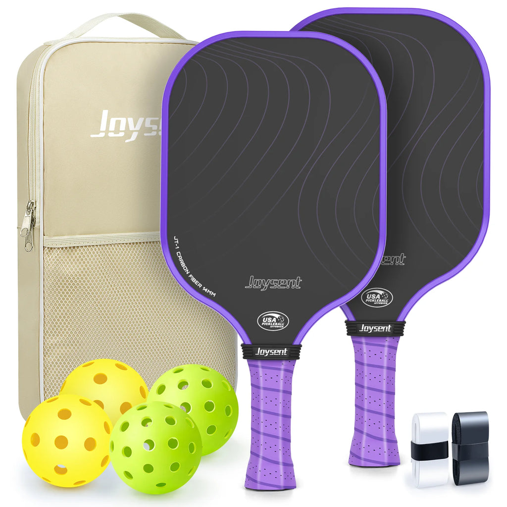 Joysent USAPA Pickleball Paddle Set T300 Carbon Fiber PP Honeycomb 14mm Ultralight Pickleball Racket For Beginner Men Women