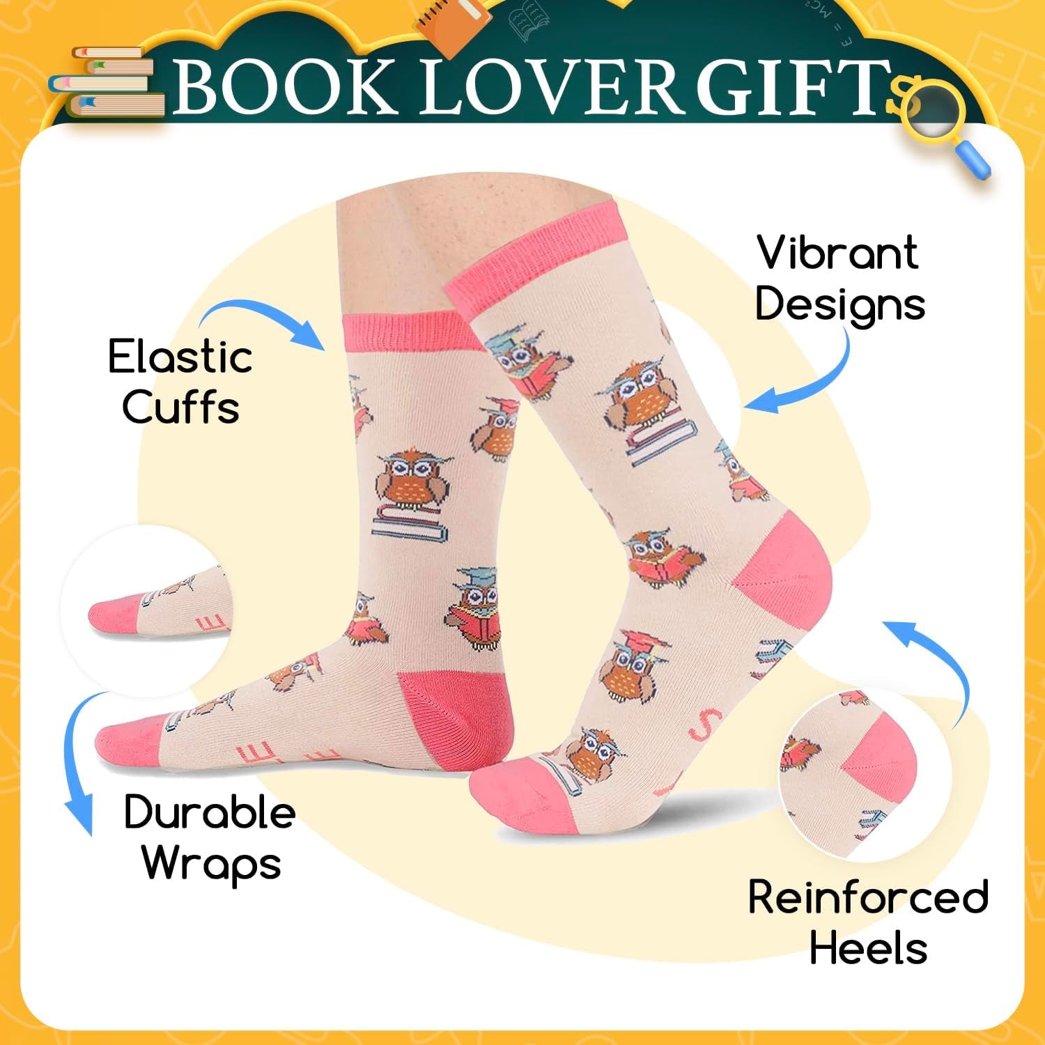 School Gift Ideas - Funny Graduation Big Dill Pickle Socks Book Lover Gifts