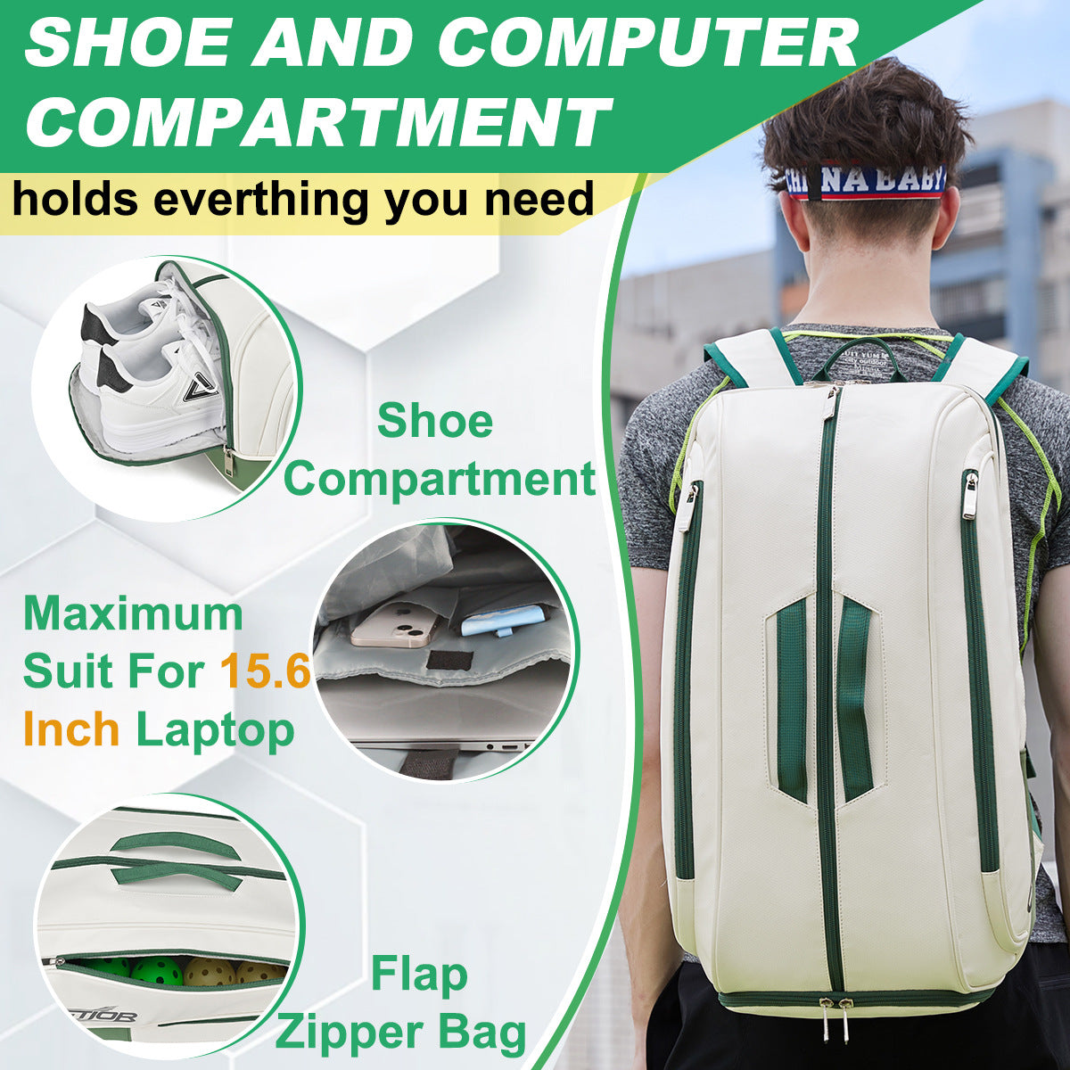 GearPickle™ Pro Tour Pickleball Backpack (Shoe Compartment)