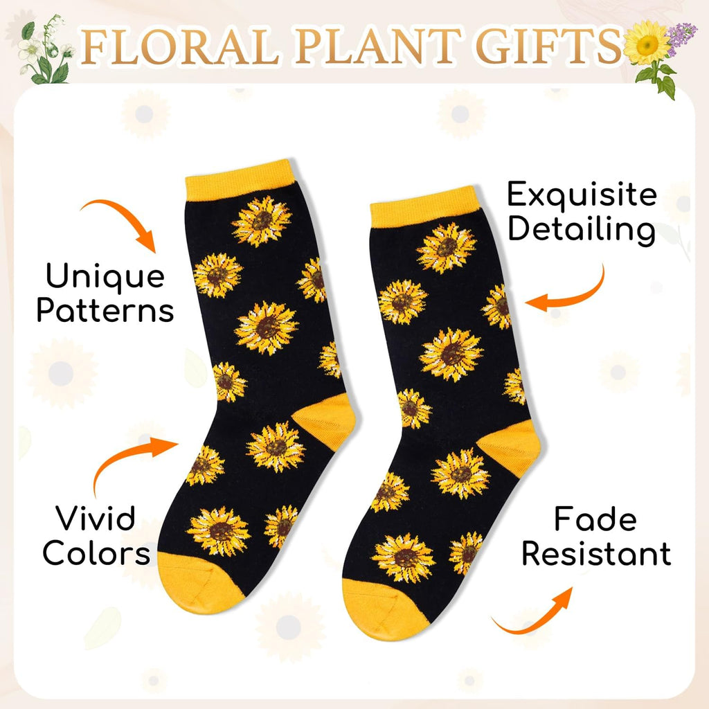 Plant Gifts - Stawberry Banana Pickle Cherry Sunflower Socks for Women
